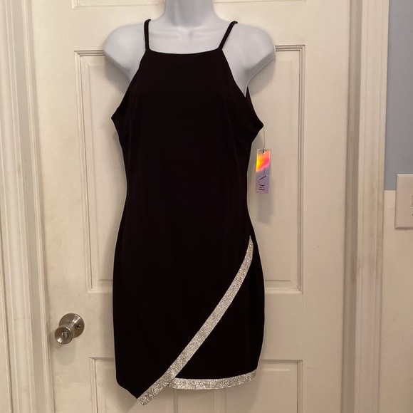 bcx juniors' asymmetrical-hem rhinestone dress BCX Juniors' Asymmetrical-Hem Rhinestone Dress Sz Xl $59